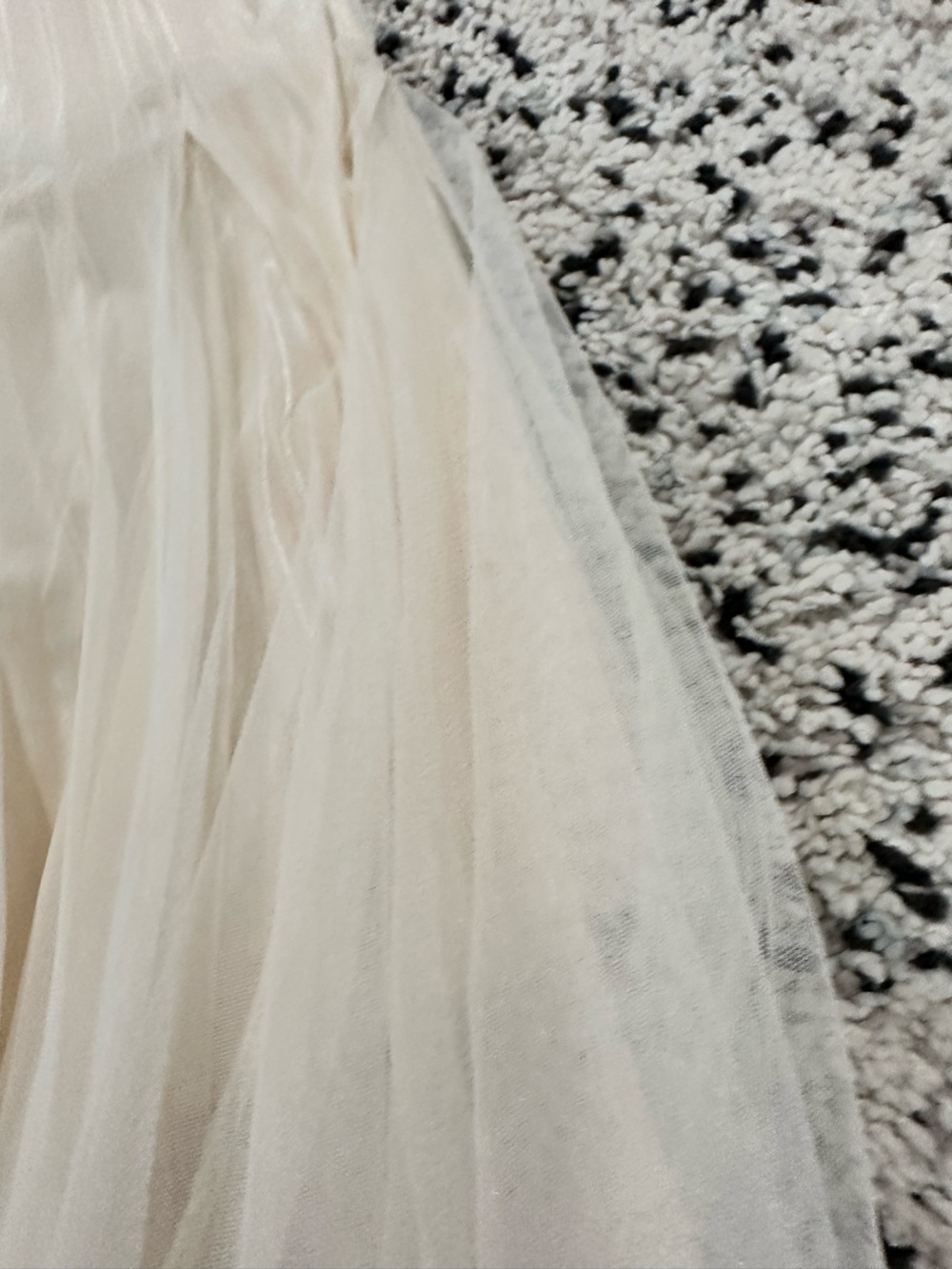 Women's A-Line Tulle Midi Skirt in Soft Beige - Picture 2 of 3
